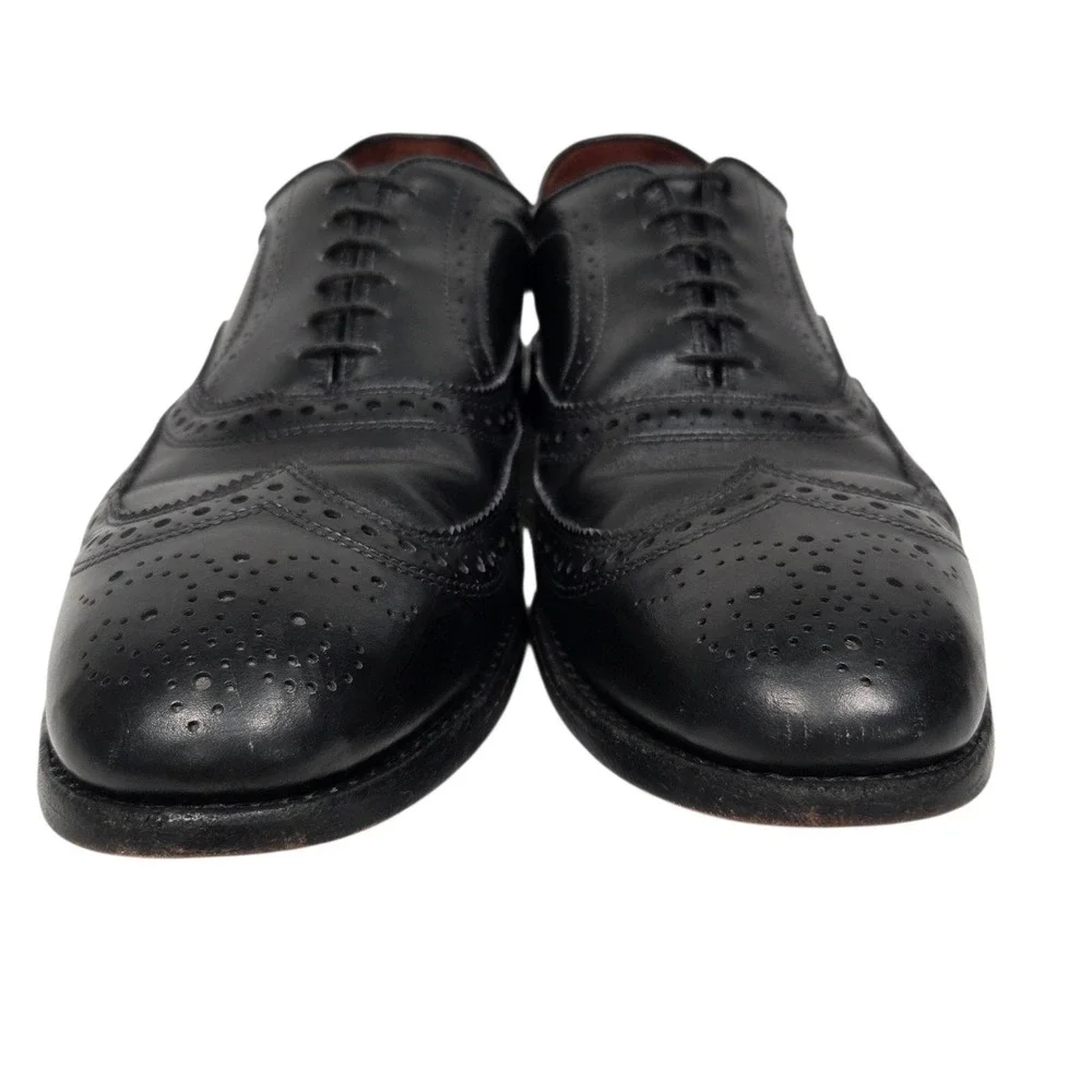 Allen Edmonds McAllister Oxford Men 11.5 D Black Leather Wingtip 6205 Shoes Vtg